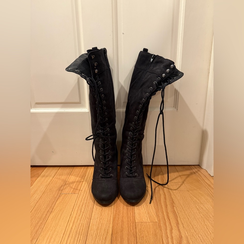 Diba Black Lace-Up Women's Boots